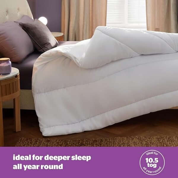 Silentnight Deep Sleep Duvet 10.5 Tog - All Year Round Soft Fluffy Comfortable Duvet - Hypoallergenic Machine Washable - Single, White, 444729GE